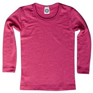 Cosilana, Onderhemd voor kinderen met lange mouwen, 70% wol (kbT), 30% zijde, Pep-roze, 116 cm