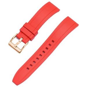 Jeniko Quick Release Fluororubber Horlogeband 20mm 22mm 24mm Waterdicht Stofdicht FKM Horlogebanden For Heren Duikhorloges(Color:Red gold,Size:22mm)