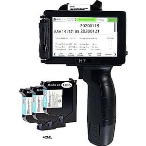 Handbediende Inkjetprinter, Draagbare thermische handheld inkjetprinter, glazen doos metaal plastic printen, 1 mm-12,7 mm 2D-code label barcodeprinter Slim Sneldrogend Printen (Color : 1printer and 3