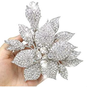 Broche Pin Orchidee Bloemknop Kristallen Bruiloft Broches Voor Vrouwen Partij Sieraden Gift Accesorios-Zwart Gun Plated