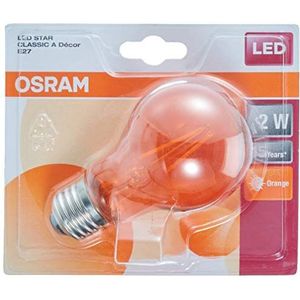 OSRAM LED lamp | Lampvoet: E27 | Oranje | 1500 K | 2,50 W | helder | LED STAR DÉCOR CLASSIC A [Energie-efficiëntieklasse A+] | 6 stuks