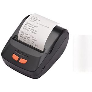 Bonprinter Draagbare 58 mm mobiele thermische printer Draadloze BT Mini Bill Ticket Printing Compatibel met Android iOS Windows met 11 stks Thermische papierrollen for Restaurant Supermarkt/876 (Colo