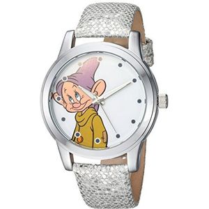 DISNEY Women's Snow White Analog-Quartz Watch with Leather-Synthetic Strap, Grey, 18 (Model: WDS000352)