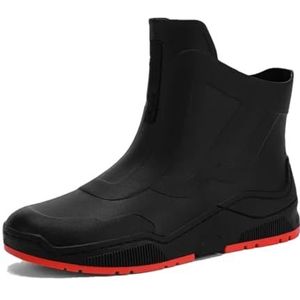 Koppel regenlaars midden top vier seizoenen chef-kok schoenen slijtvast antislip waterschoen werkschoen auto wassen schoenen zwart rood 39