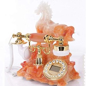 Telefoon Antieke Europese stijl Ronde Retro Telefoon Vaste vaste lijn Machine Mode-ideeën (oranje)