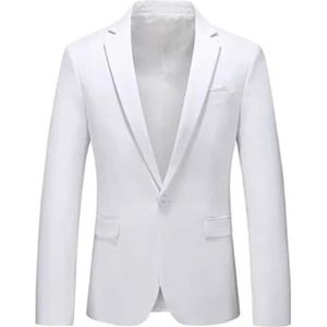 Pegsmio Klassieke Formele Pak Jassen Mannen Enkele Knop Slim Fit Business Blazers Formele Kantoor Casual Slim Fit Blazer, Wit, M