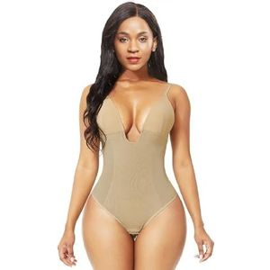 Body For Dames String Shapewear Buikcontrole Body Shaper Taille Trainer Corset Lage Rug Jumpsuits (Kleur : Skin, Maat : L)