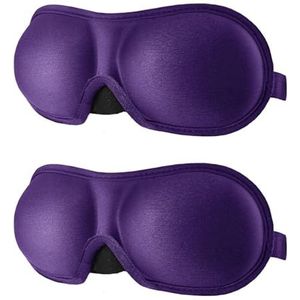 2 stuks 3D slaapmasker ooglapje oogbedekking zacht draagbaar voor oog reizen ontspannen slaaphulp ooglapje schaduw blinddoek oogmasker (2 stuks paars)