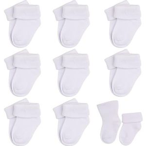 UILYNIU 8 stuks babysokken, sokken voor baby's, peuters, sokken, gemiddelde snit voor baby's, jongens, meisjes, sportsokken, babysokken, zomersokken (0-6 maanden), Wit, 0-6 Maanden