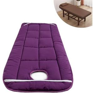 Massagebedmatras Met Gezichtsgat, Zacht, Ademend Schoonheidsmassagematras, Hoeslaken For SPA-massagetafel, Matrasbeschermers For SPA-hotel, Schoonheidssalon, Massagebed(Purple,R 80x190cm)