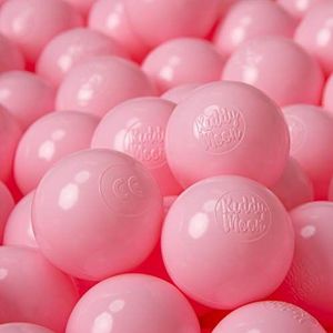 KiddyMoon Plastic Ballen Voor Kinderen Ø 6Cm Kleurig Gecertificeerd, Poeder Roze,1200 Ballen/6Cm