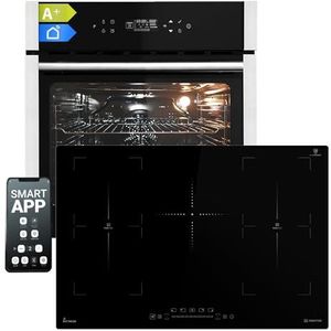 Fornuis: 60cm Inbouw oven EB8313HC + 77cm Inductie kookplaat IH87705FZ | Pizza functie | Grill | Circulerende lucht | Hete lucht | Automatische timer | SET8313HCIH77FZ