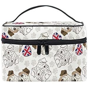 Leuke baby UK Bulldog make-up tas voor vrouwen cosmetische tassen toilettas trein tas