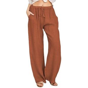 yk8fass Broek met wijde pijpen en trekkoord nk-4542, Oranje, 6