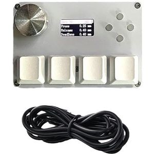 HWJXD DIY Rapid Trigger Game Programmering Mechanische Toetsenbord Knop Gaming Toetsenbord met Kleurenscherm (Wit)