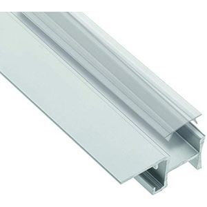 LED Profiel-49 voor glazen platen 8-12 mm Dikte 2 m met doorzichtige afdekking voor drie LED strips