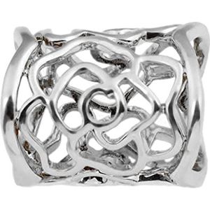 Een sjaalring, een metalen ring Dames Meisjes Sjaal Decor Holle Roos Patroon Sjaal Ring Clip Schuifgesp Zilver Kleur Goud 2 Kleur (B, One Size) (Color : A, Size : One Size)