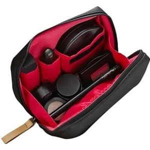 Make-up Tas 1 Stks Draagbare Vrouwen Make-up Tas Cosmetische Tas Munt Pouch Opbergtas Mini Lippenstift Tas Kleine Tas Toilettas Organizer Case Make Up Bag, Zwart-rood, Eén maat