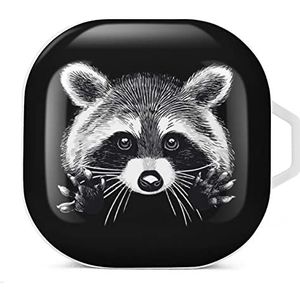 Fern Wasbeer Oordopjes Hoesje Compatibel met Samsung Hard Shell Beschermhoes Wit-Stijl