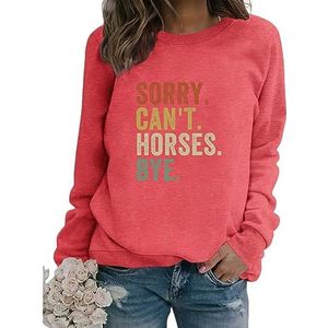 Sorry Can't Horses Bye Sweatshirt Womens Retro Graphic Horse Lover Shirt Farm Pullover Tops Crew Neck Country Shirt