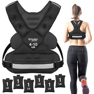 Aduro Sport Verstelbare gewogen vest trainingsapparatuur, 4 lb-10 lbs lichaamsgewicht vest voor mannen, vrouwen, kinderen
