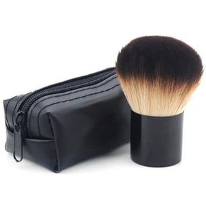 Brush Blush Bronzer Loose Powder Foundation Synthetisch haar Platte borstel met deksel Case Contour Beauty Makeup Tools (Size : 1)