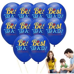 Happy Fathers Day Ballonnen Set - 10 stks Vaderdag Decoratie - Wit Blauw Beste Vader Wereld Ballonnen Gelukkige Vaderdag Folie Ballonnen voor Feestartikelen Qiongni