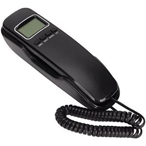 Telefoon met Snoer, Plug-and-play Lcd-scherm ABS-materiaal Bekabelde Vaste Kalenderweergave Selecteerbare Beltoon voor Kantoor voor Thuis (Zwart)