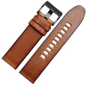 LUGEMA 24mm 26mm Lederen Armband Compatibel Met Diesel DZT2002 DZ7408 DZ4476 DZ4343 Horlogebandje Bruine Horlogeband Retro Horloges Band (Color : 1514-Brown-Black, Size : 26mm)