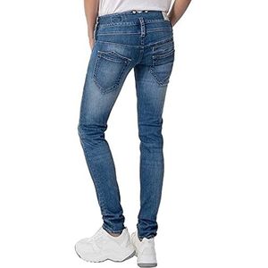 Herrlicher Pitch Slim Organic Denim Jeans voor dames, Blue Sea L30, 27W