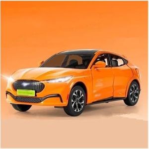Mini Legering Klassieke Auto Voor Fo & Rd Voor Musta & Ng Elektrische Voor Paard Mach-E 1:24 Legering Sportwagen Model Diecast Auto model Geluid En Licht Gift (Color : Orange)