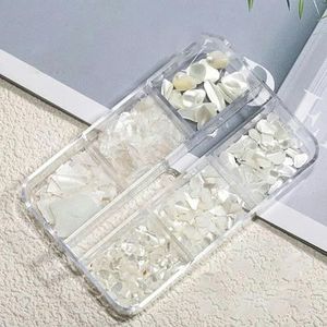 Onregelmatige Abalone Schelp Nail Art Vlokken 12Grids/doos Natuurlijke Zeeschelp Plakjes Nagelbedels 3D Glanzende Schelp Pailletten Manicure Vlokken-12