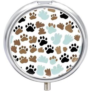 Hond Bones Poot Prints Pillendoos Pil Case Pil Organizer Geneeskunde Pil Organizer Wekelijkse Pil Organizer Pil Houder Kleine Pil Case Pil Containers Pil Houder voor Portemonnee