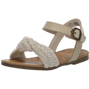Blowfish Malibu Sassie-t platte sandalen voor jongens en meisjes, crèmewit, 24,5 EU, crème-wit, 24.5 EU