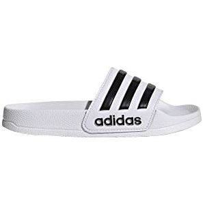 adidas Adilette Shower Slides Sandal, White/Black/Black, 3 US Unisex Little Kid