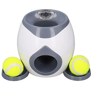 Hondenbalwerper, Kunststof Automatische Ballenwerper voor Honden, Interessant Hondeninteractief Speelgoed Hondentennisbalmachine met 2 Tennisbanen voor Hondentraining