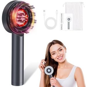 Focenat Elektrische hoofdhuidmassageapparaat, 2-in-1 haarolie-applicator, massageborstel voor hoofdhuid, massagekam, vermoeidheid verlichten en voedt het haar