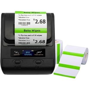 DP30S 80 Mm Mini Draagbare Thermische Printer Met 2 Rollen Black Mark Label Sticker BT Barcode Maker Helder Afdrukken(DP30S 2Roll 60x40G)