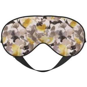 YFSGDLBN Geel grijs bloem gedrukt zacht oogmasker slaaphulp oogmasker verduisterende slaapmasker