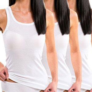 HERMKO 1325 Longshirt voor dames, 100% biologisch katoen, basic longtop, Öko-Tex gecertificeerd, carré-hals, wit, M