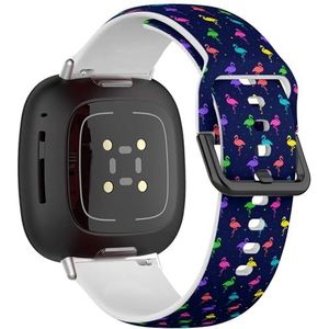 Sportbandje compatibel met Fitbit Sense / Sense 2 / Versa 4 / Versa 3 (vintage bloemen), siliconen armband, accessoire