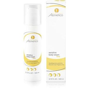 AESTHETICO Sensitive Body Cream, 200 ml – beschermende, parfumvrije bodylotion voor droge huid en neurodermitis, imiteert het eigen sebum na, versterkt de huidbarrière, kalmeert en verzorgt de