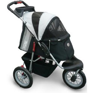 Innopet Comfort EFA Buggy voor huisdieren, IPS-070, zwart/zilver, opvouwbare huisdierbuggy, kinderwagen voor honden en katten