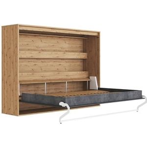 SMARTBett Kastbed 140x200 horizontaal (M2 55cm diepte) wild eiken/antraciet Waves