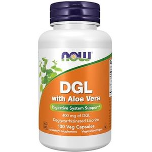 Now Foods - DGL 400 mg - Voedingssupplement - 100 Capsules - Met Aloë Vera