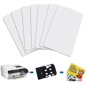 100 x NFC-inkjetkaarten met NFC-kaartchip NTAG215, bedrukbaar met inkjetprinters Epson en Canon, CR80, 30 MIL, blanco kaart, werkt met Amiibo en TagMo-TimesKey