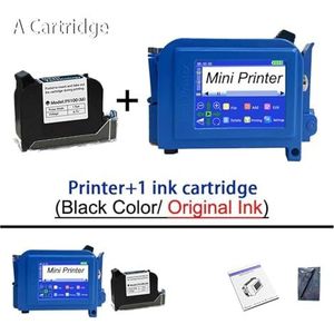 Handheld inkjetprinter, Mini Printer 12.7mm Draagbare Printer Label Bulk Barcode Digitale Logo Inkjet Label Printer(With 1 Cartridge A)