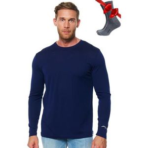 Merino.tech Merino wolllen basislaag voor heren - 100% merinowol thermische shirts met lange mouwen, licht-, middelzwaar- of zwaargewicht, S