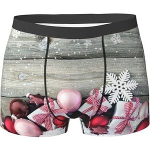 ZJYAGZX Kerst Ornament Print Heren Zachte Boxer Slips Shorts Viscose Trunk Pack Vochtafvoerende Heren Ondergoed, Zwart, M