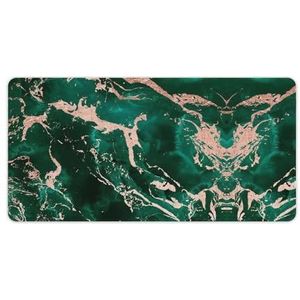 Groene smaragd rose goud marmeren textuur mode bureau muismat antislip gaming muismat accessoires decor 30 x 60 cm
